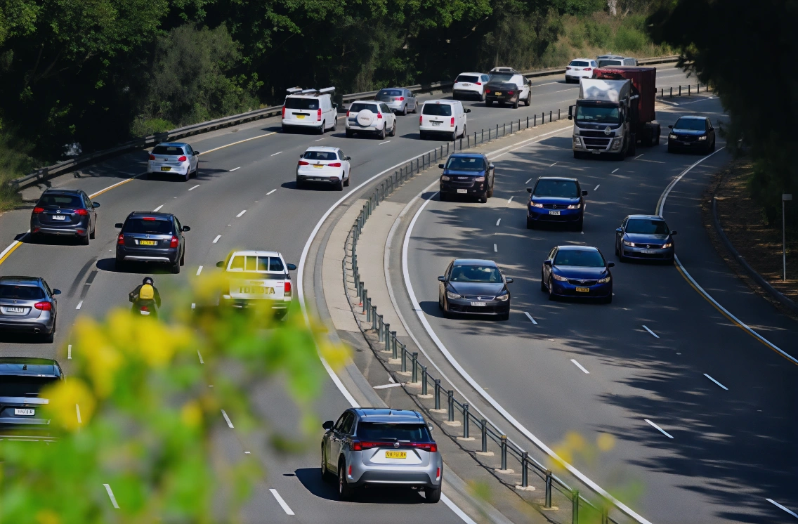 澳大利亚悉尼M1高速公路上的交通状况。(Photo by James Gourley/Getty Images)