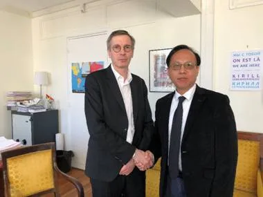 2019年巴黎送行张健之余与法国外交部会面,希望法国方面能够找到张健离奇死亡的真实原因
