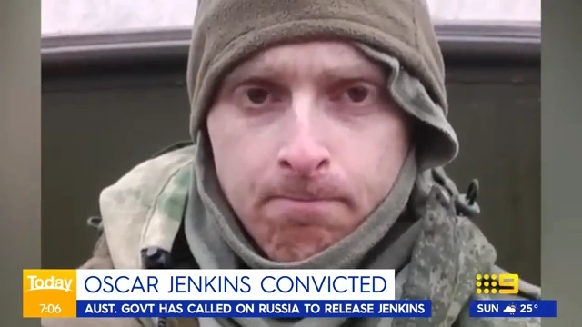 澳洲男子Kallen Benjamin Lewis 為烏克蘭戰鬥被俄羅斯法院缺席判處14年監禁。（ 9 News Australia / 視頻截圖 ）