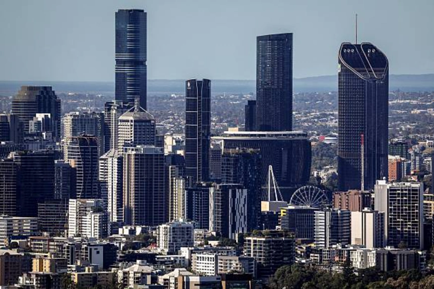 布里斯班中央商务区 (CBD) 的建筑物。(Photo by DAVID GRAY / AFP) (Photo by DAVID GRAY/AFP via Getty Images)
