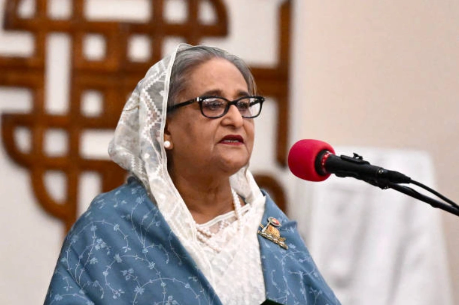 孟加拉国前总理谢赫‧哈西娜（Sheikh Hasina）。(Photo by Munir UZ ZAMAN / AFP) (Photo by MUNIR UZ ZAMAN/AFP via Getty Images)