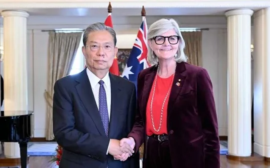 赵乐际与澳洲总督莫斯亭(Sam Mostyn)