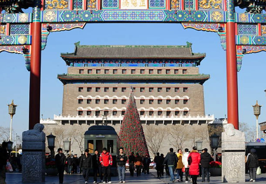 北京前门大街正阳门。 (Photo credit should read FREDERIC J. BROWN/AFP via Getty Images)