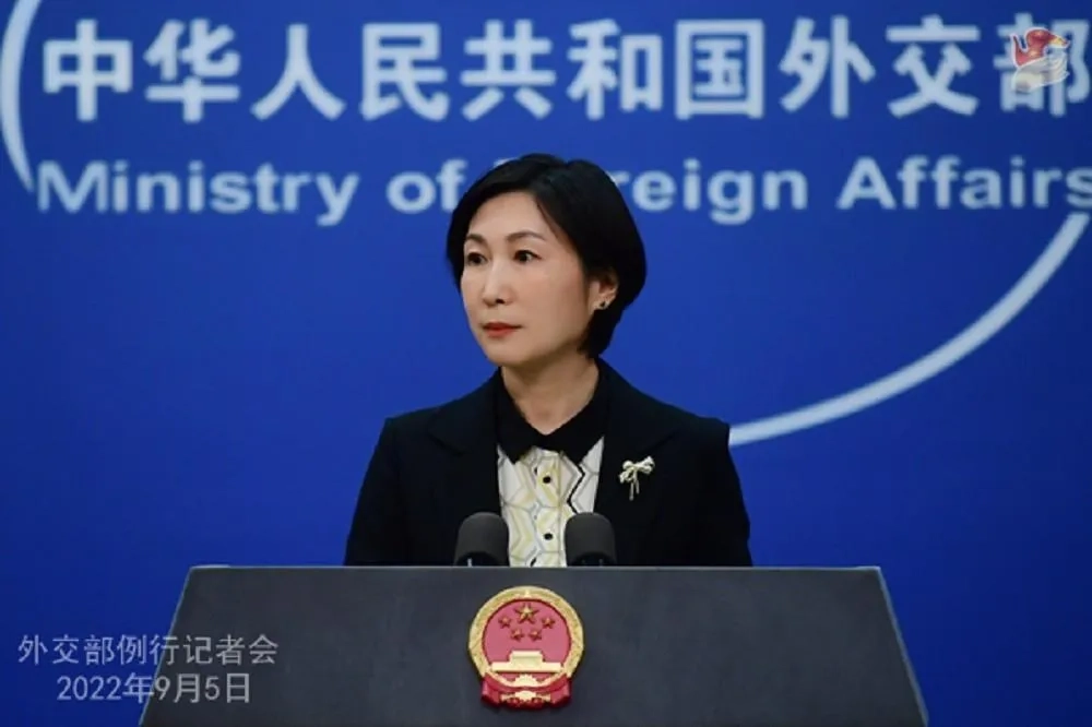 中国外交部发言人毛宁称「旧金山和约无效、冲绳是中国领土」，意在挑战战后国际秩序。 （取自中国外交部网站）