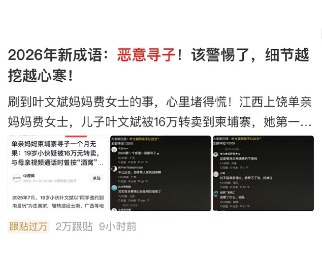 葉文斌媽媽『惡意尋子』被限制出境。