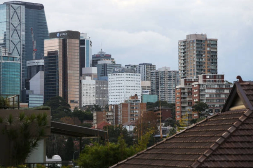 资料图：悉尼郊区基里比利（Kirribilli）拍摄的住宅和商业地产全景。(Photo by Lisa Maree Williams/Getty Images)