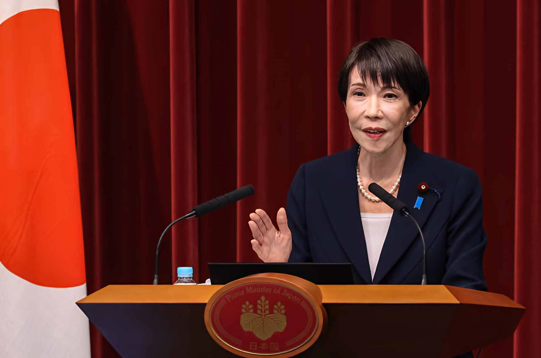 2026年1月19日，日本首相高市早苗在东京首相官邸举行新闻发布会。 (Photo by Rodrigo Reyes Marin / POOL / AFP via Getty Images)