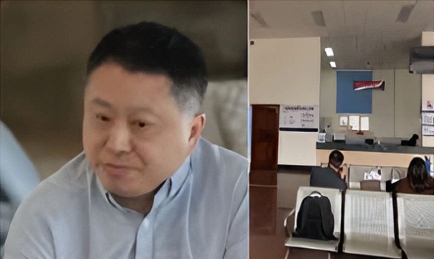 2026年1月2日，前中国调查记者的刘虎，因发文揭露四川省成都市官员黑料，与共同撰稿人巫英蛟一起被成都警方跨省抓捕。左图为刘虎，右图为律师看守所等待会见刘虎和巫英蛟。 （网路截图）