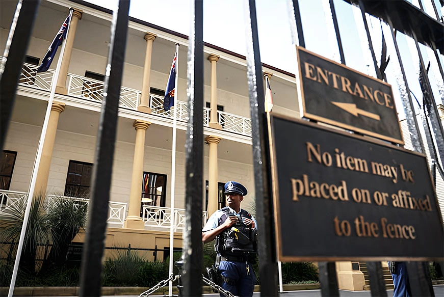 悉尼市中心新南威尔士州议会大厦。(Photo by DAVID GRAY / AFP) (Photo by DAVID GRAY/AFP via Getty Images)