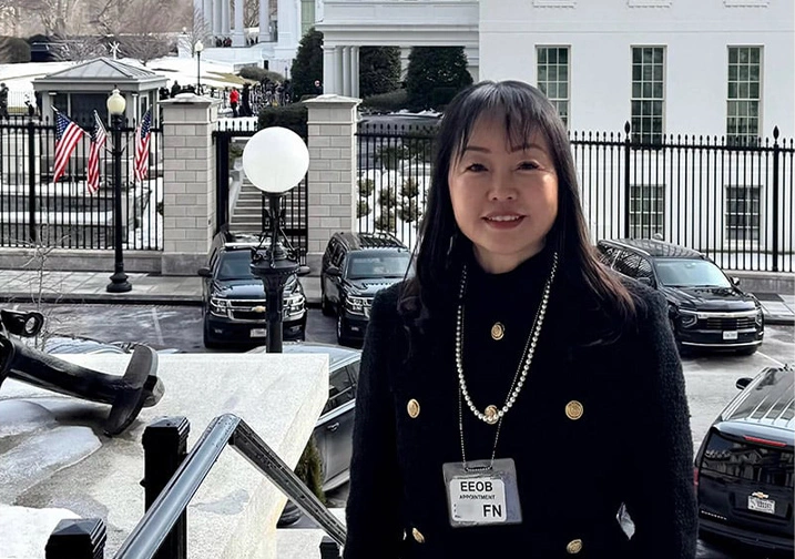 香港监察信托董事会主席Aileen Calverley上周前往美国白宫，会见美国国家安全委员会中国事务主任。（图取自香港监察网）