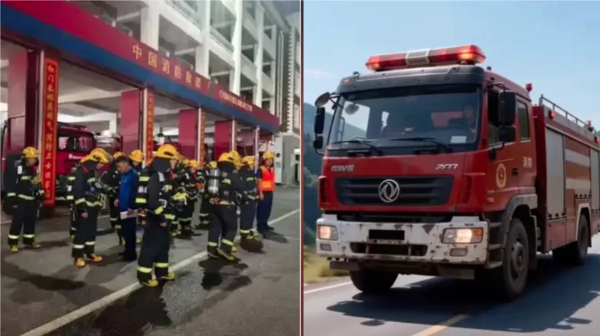 消防车,大火,火灾,消防员,坠崖,烟火,抵抗