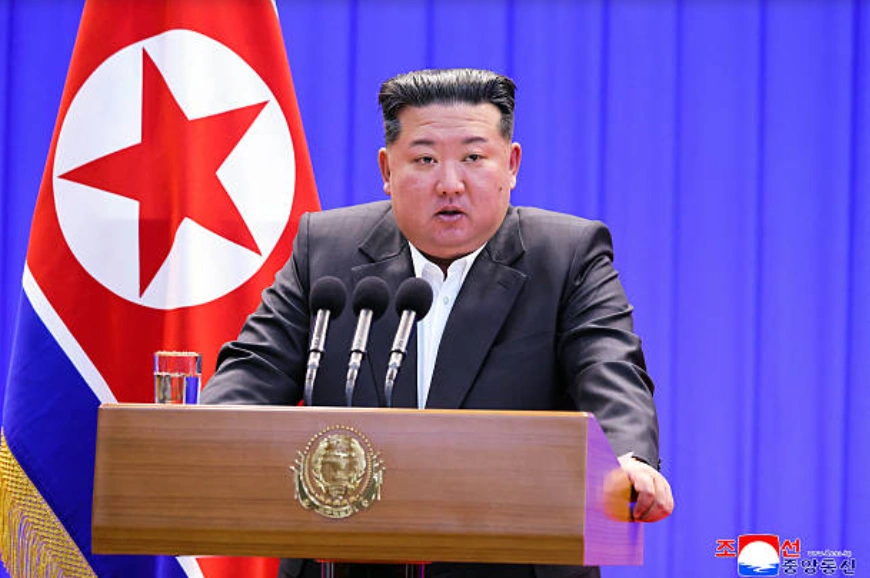 朝鲜领导人金正恩。 (Photo by KCNA VIA KNS / AFP via Getty Images)