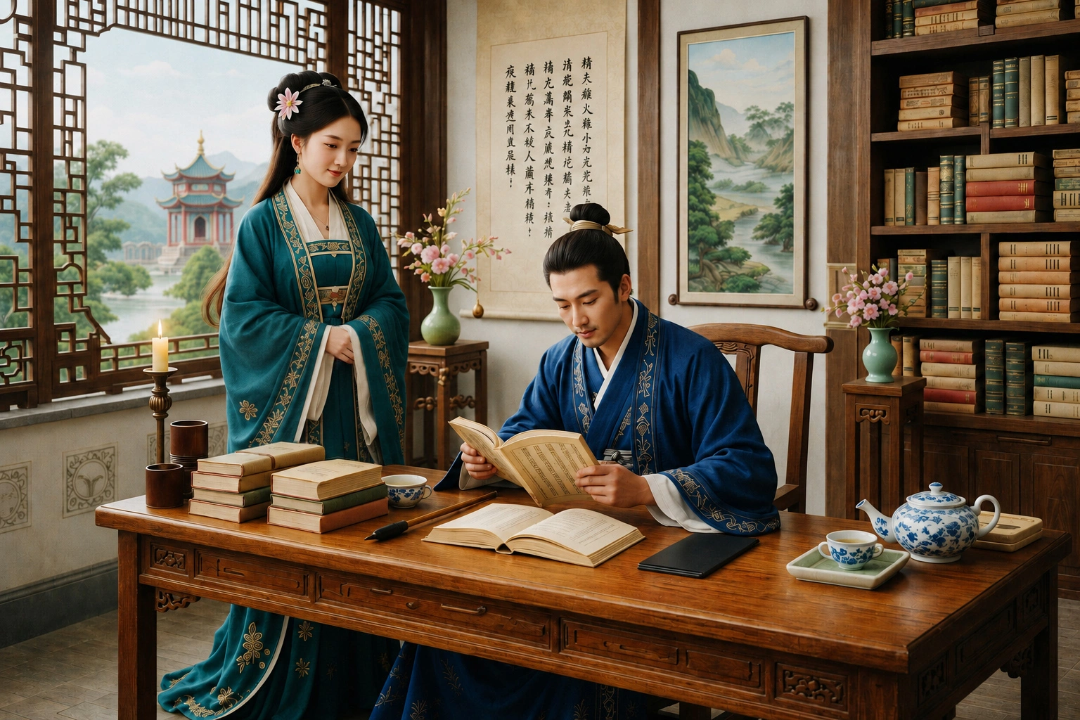 洛洛：致相公（诗）。（AI绘图）