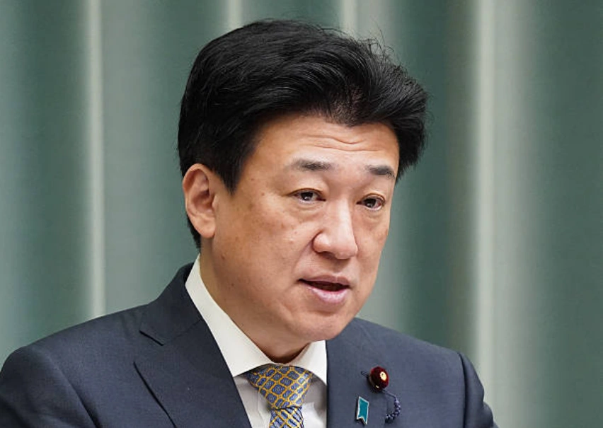 2026年4月7日，日本内阁官房长官木原稔在东京首相官邸举行记者会。 (Photo by JIJI PRESS / AFP via Getty Images)