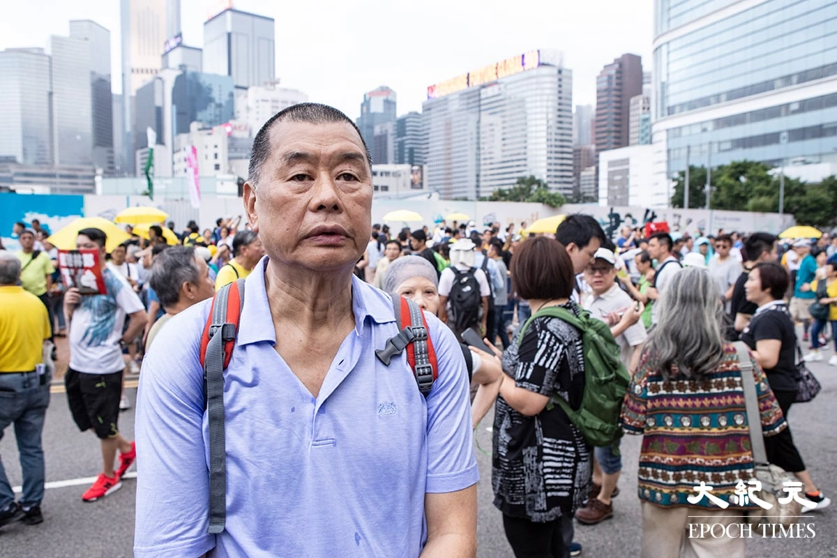 黎采与黎崇恩在访问中，相信黎智英（图）如果获释，会到伦敦与子女团聚。资料图片。（余钢／大纪元）