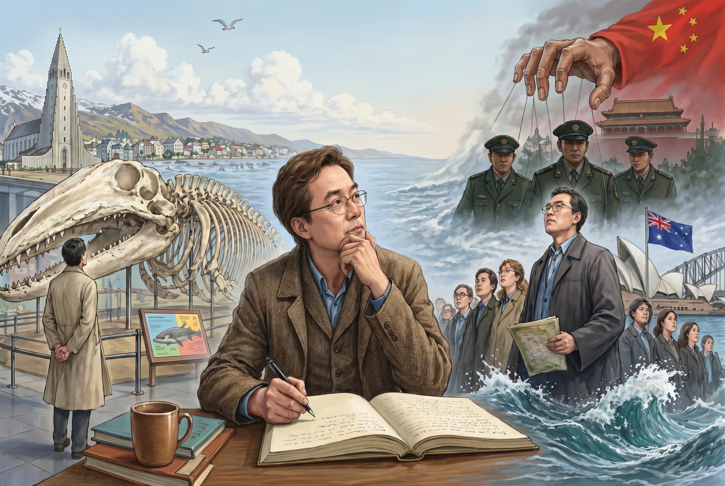 海声：X骨的退化与脊椎骨的进化。（AI绘图）