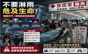 医院,爆满,不要淋雨,危及生命,雷暴,哮喘,急症室,花粉