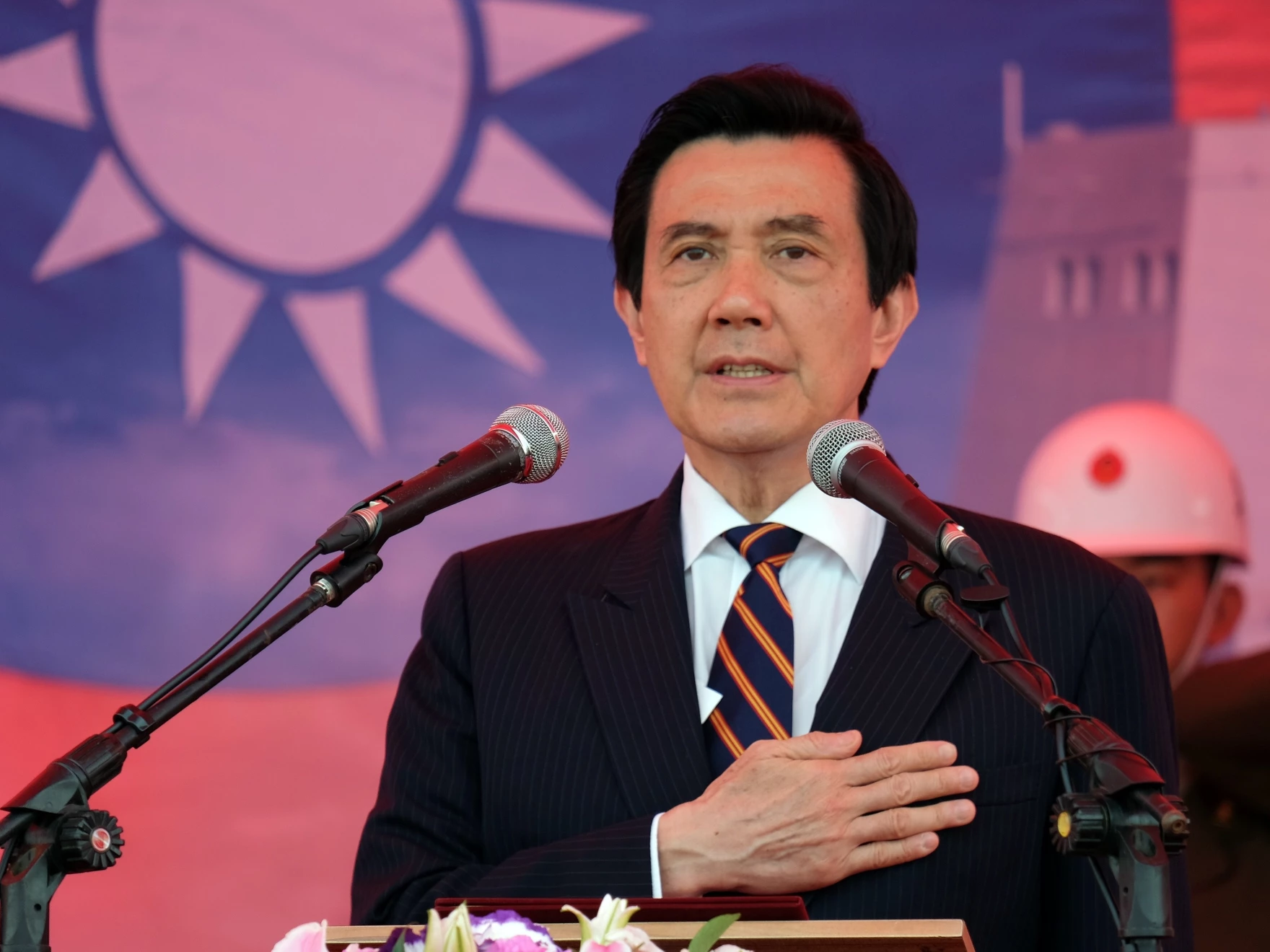 前台湾总统马英九。(Photo credit should read SAM YEH/AFP via Getty Images)