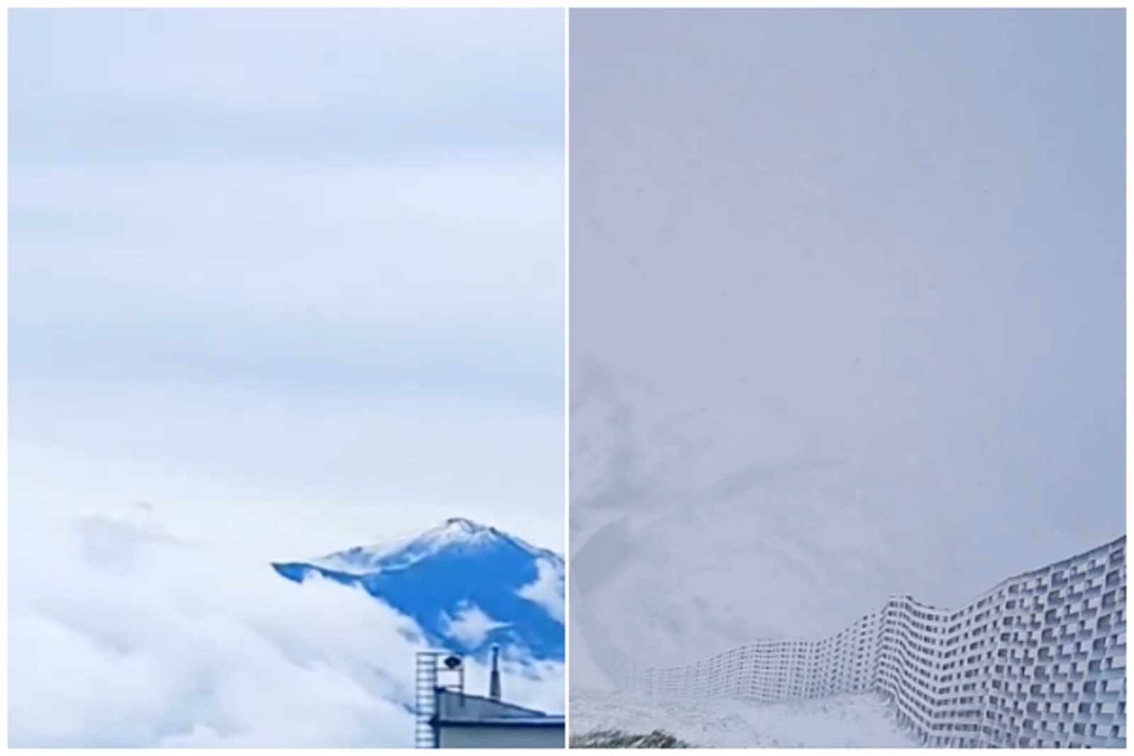 6月6日，北京「6月飛雪」衝上大陸熱搜榜首。（視頻擷圖）