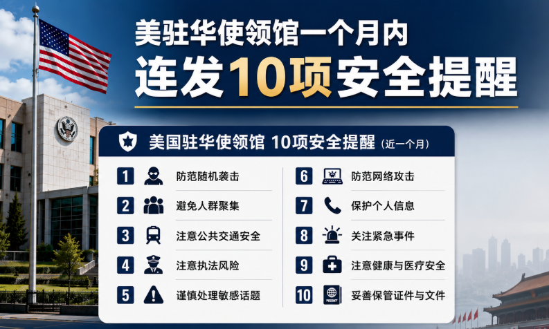 美国,驻华,使领馆,预警,中国,人身安全
