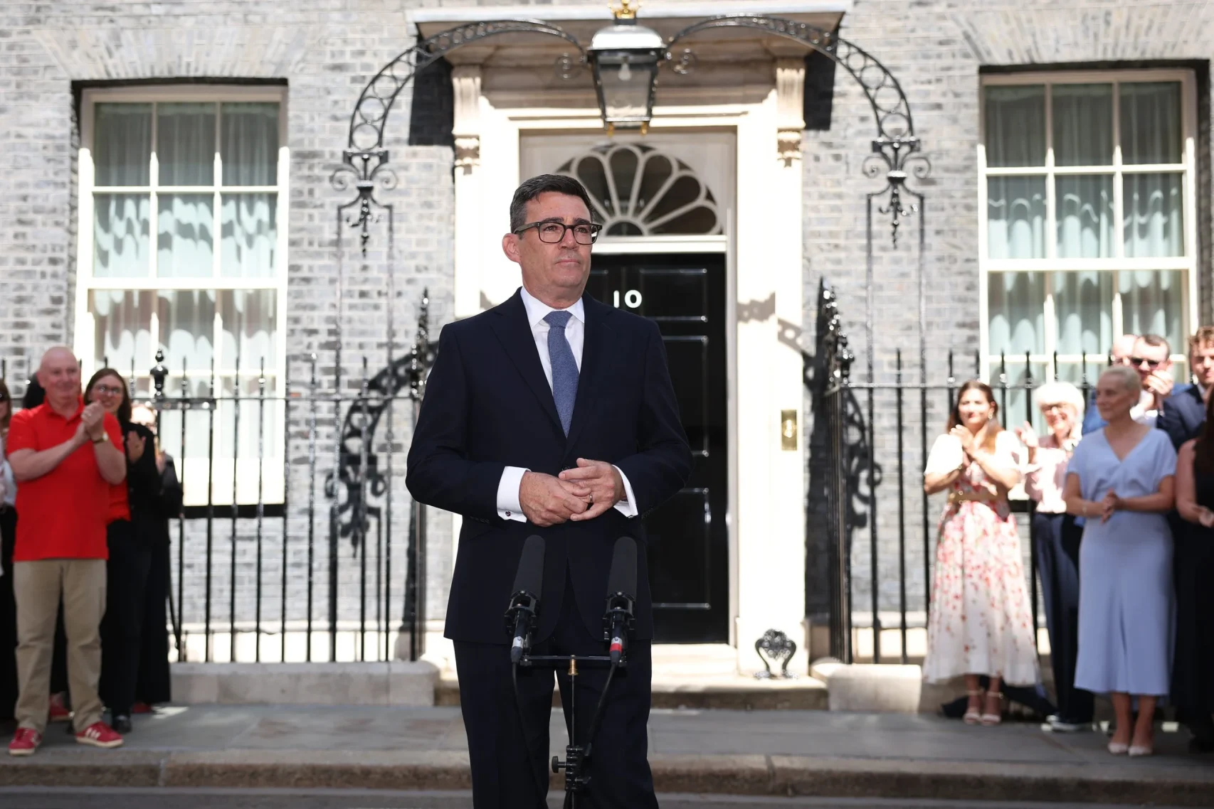 安迪·伯纳姆于2026年7月20日在英国伦敦发表就职演说，正式成为英国新任首相。 (Photo by Dan Kitwood/Getty Images)
