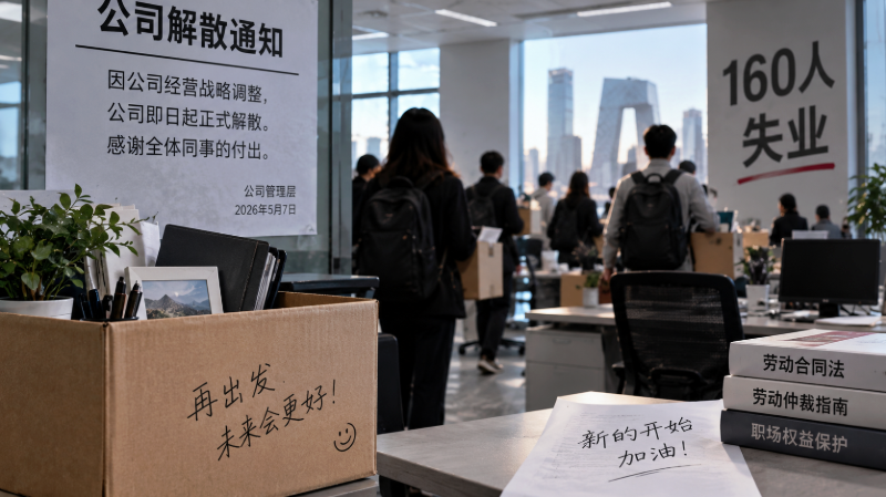 北京,公司,解散,160人,失業,裁員,離職,賠償,補償金,勞動合同,勞動仲裁,勞動法